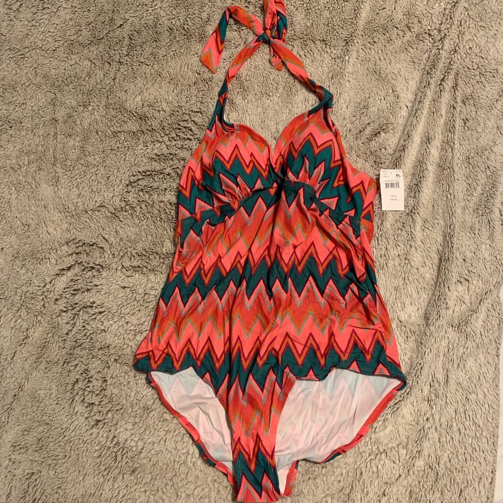 NWT One Piece Maternity Halter Swimsuit - XL